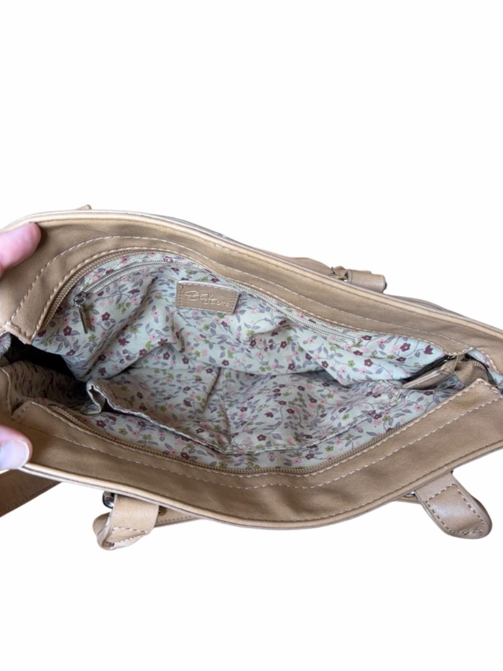 Cottagecore Floral Shoulder Bag Beige Retro Flower Purse Retired & Rare Boho - Picture 10 of 16